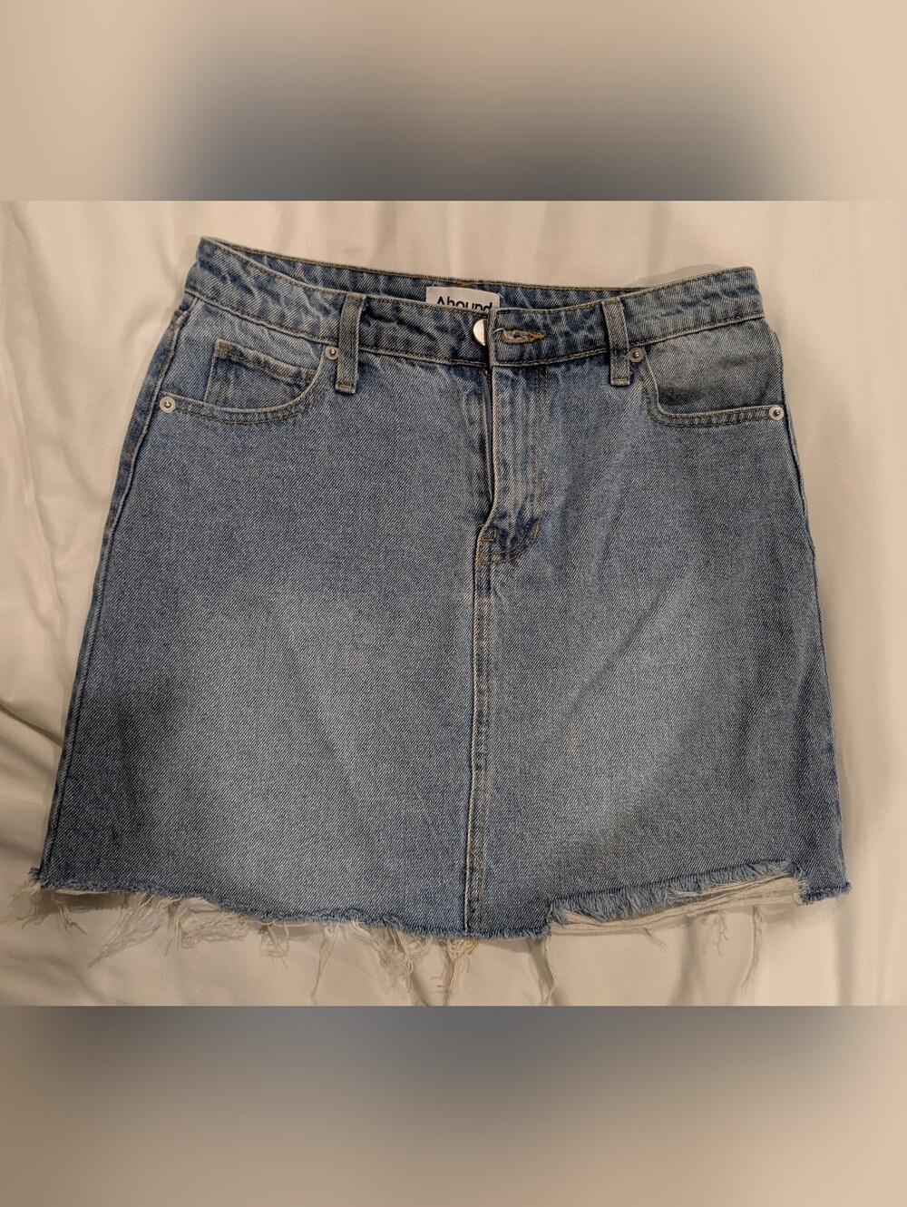 Abound | Light Blue Denim Raw-Hem Mini Skirt